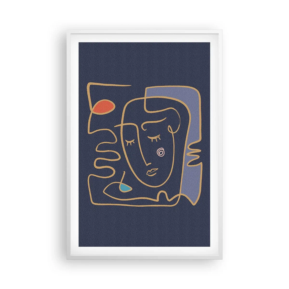 Poster in cornice bianca - Pensierosa - 61x91 cm