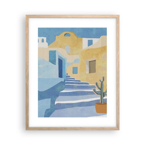 Poster in cornice rovere chiaro - Un giorno in una città araba - 40x50 cm
