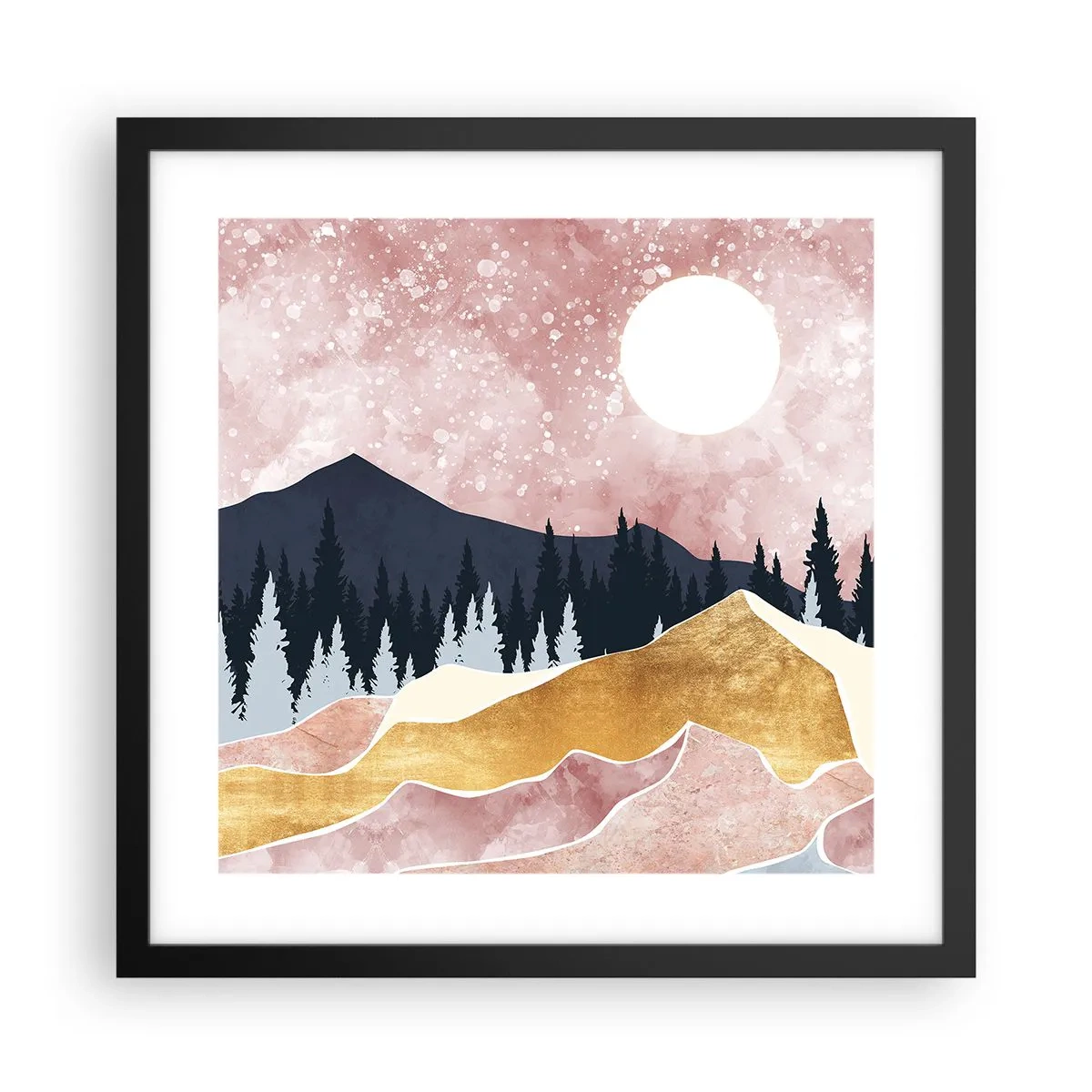 Poster in cornice nera - Guardiano notturno - 40x40 cm