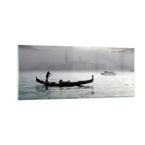 Quadro su vetro - Città magica di acqua e nebbia - 100x40 cm