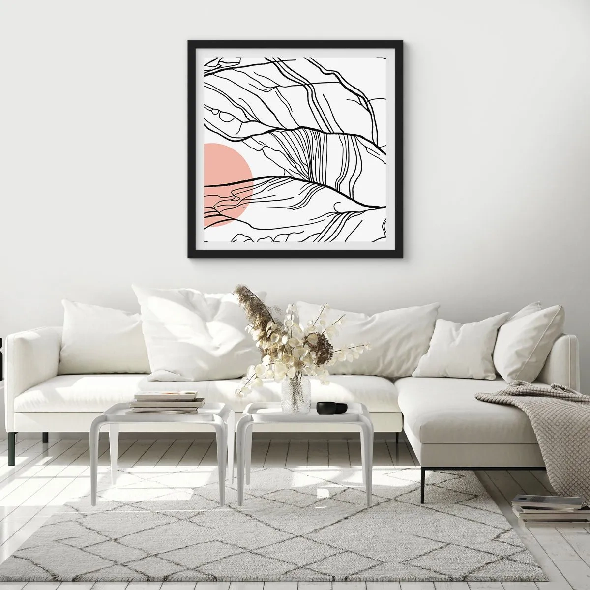 Poster in cornice nera - Nella rete dei rami - 30x30 cm