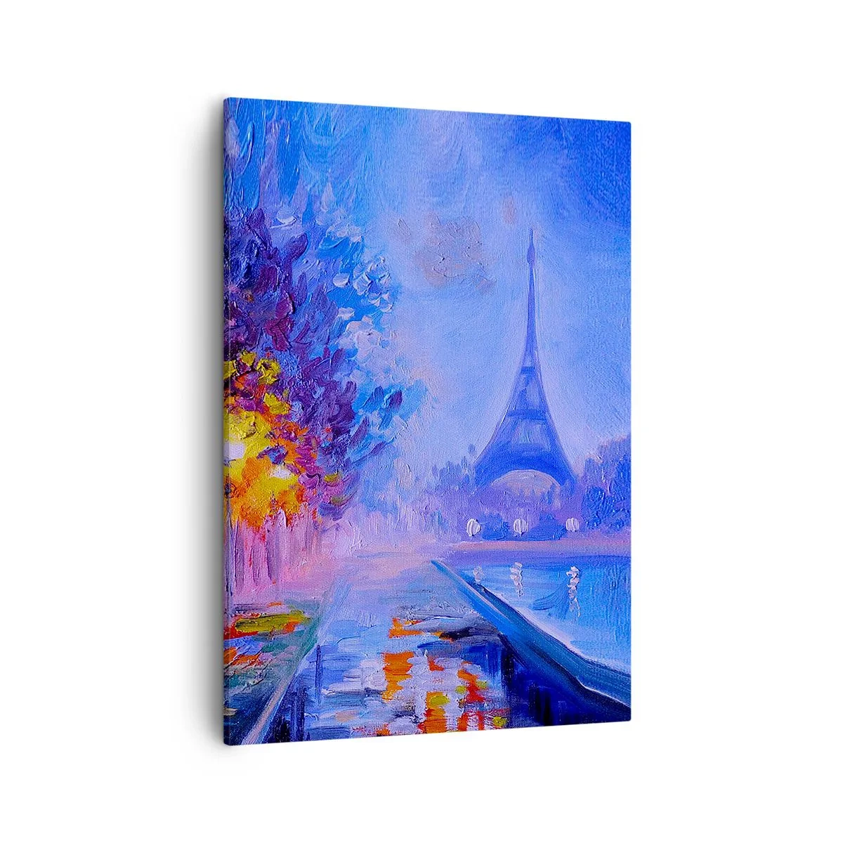 Quadro su tela - Stampe su Tela - Un viale con lampioni a Parigi con la Torre Eiffel sullo sfondo - 50x70cm - Passeggiata da sogno - Decorazione murale moderna per soggiorno e camera da letto ARTTOR