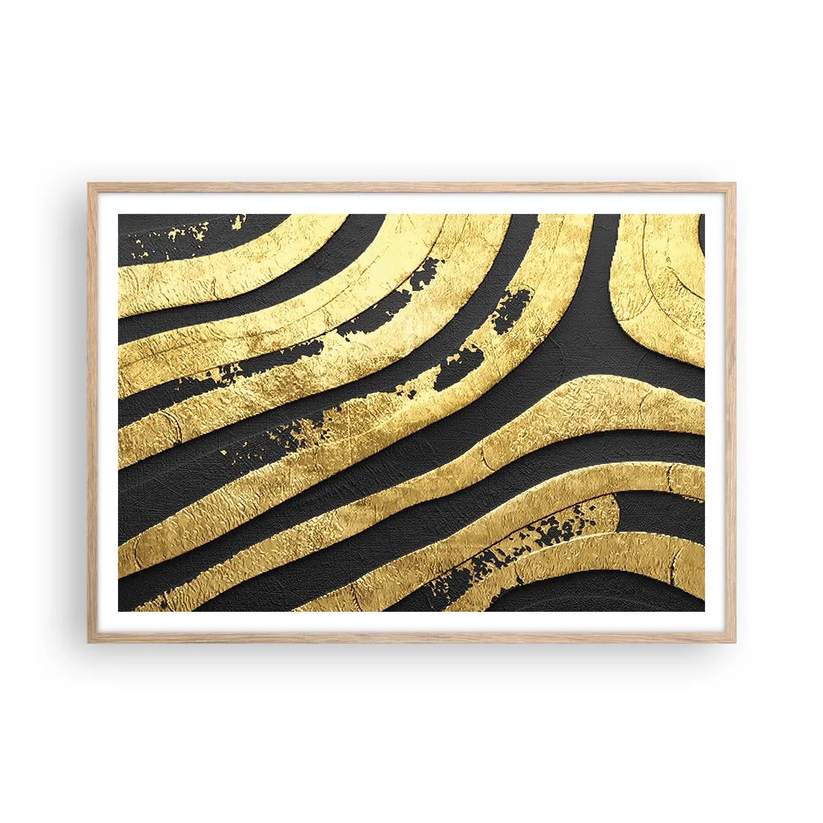 Poster in cornice rovere chiaro - Tutto scorre - 100x70 cm