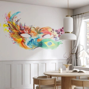 Fotomurali Premium Sand - Il Brasile accoglie con la samba - Cappuccio, Carnevale, Astrazione - 350x256 cm