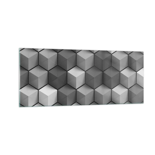Quadro su vetro - Puzzle cubista - 100x40 cm