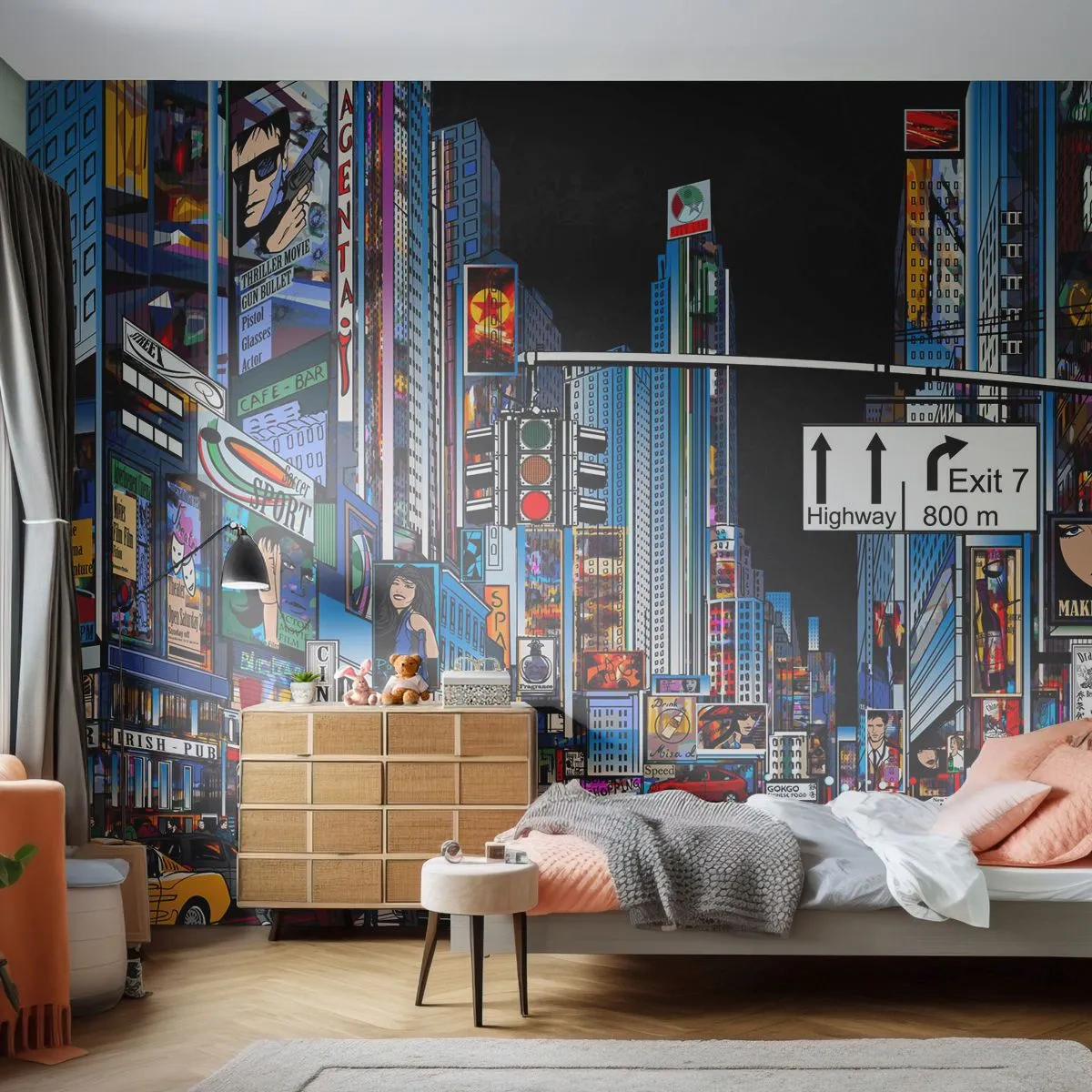 Fotomurali Standard Eco - La grande notte dei fumetti - Città, Architettura, New York - 350x256 cm