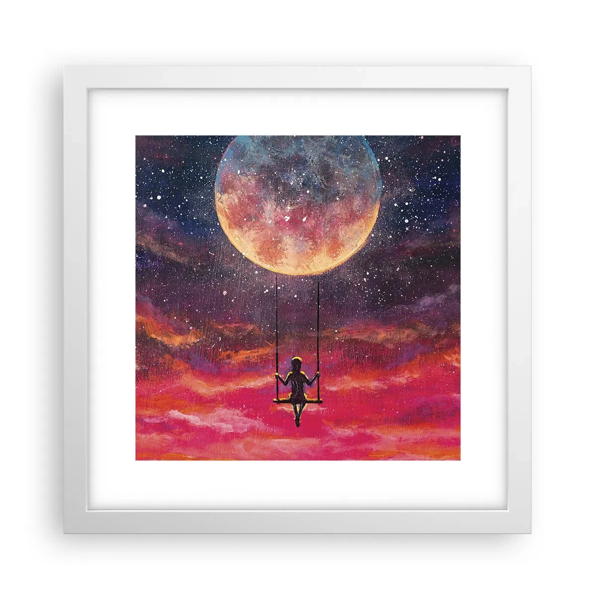 Poster in cornice bianca - Con la testa tra le nuvole - 30x30 cm