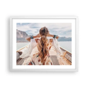 Poster in cornice bianca - In cammino verso la felicità - 50x40 cm