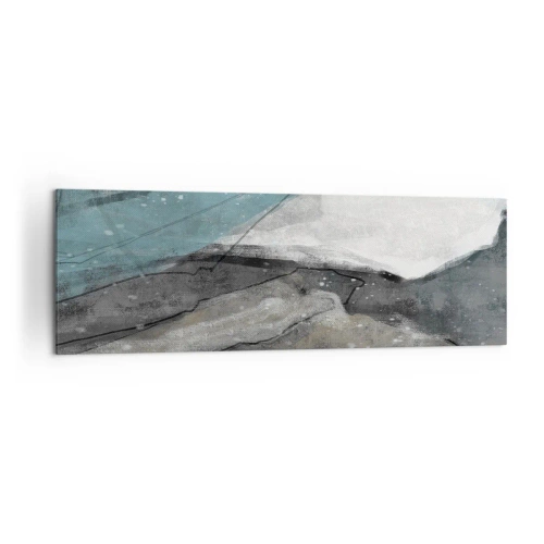 Quadro su tela - Stampe su Tela - Composizione astratta nei toni del grigio e del blu - 160x50cm - Astrazione: rocce e ghiaccio - Decorazione murale moderna per soggiorno e camera da letto ARTTOR
