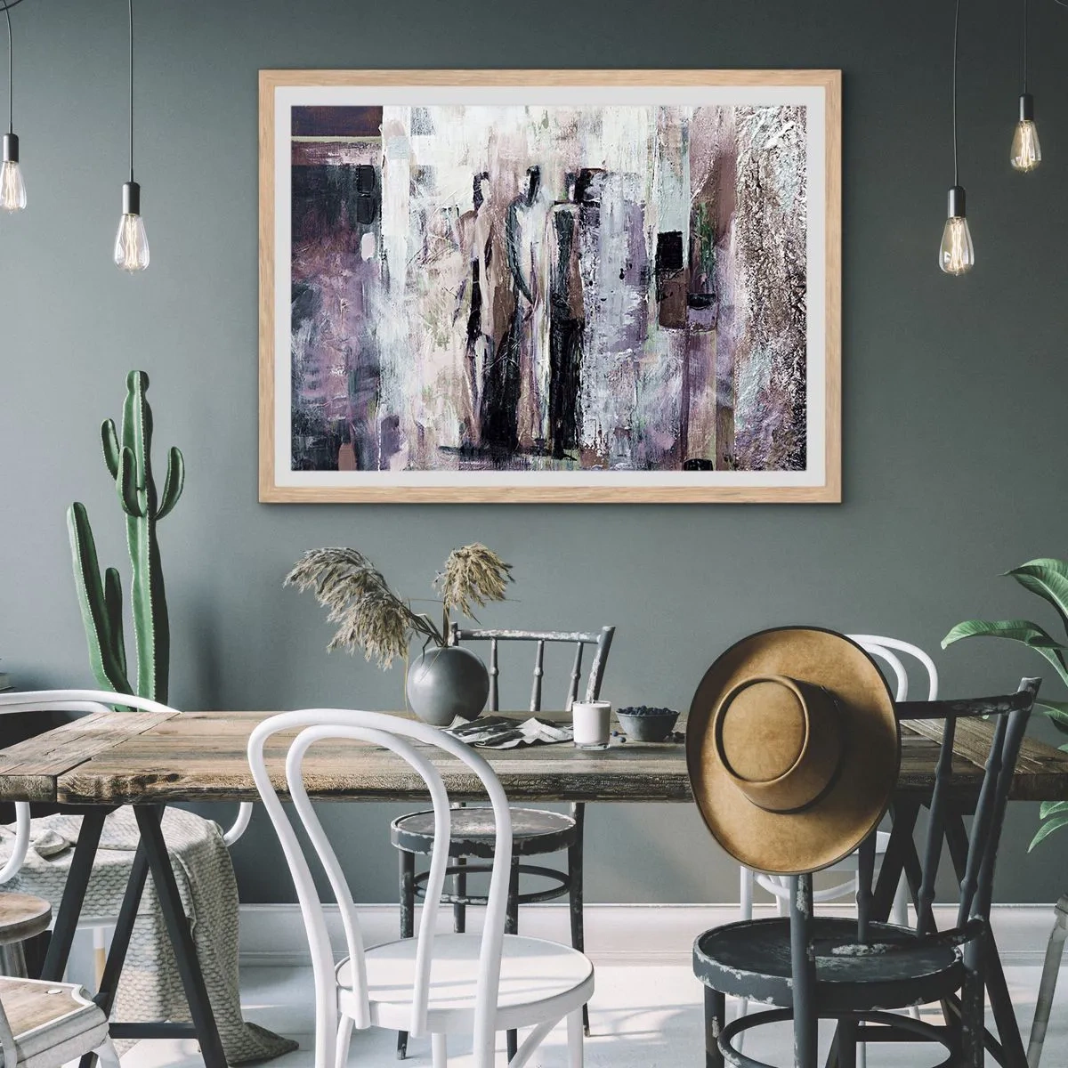 Poster in cornice rovere chiaro - Triade misteriosa - 100x70 cm