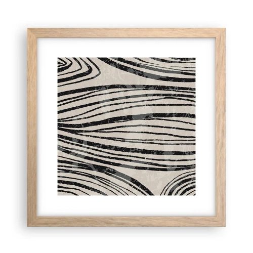 Poster in cornice rovere chiaro - Una palude di linee - 30x30 cm