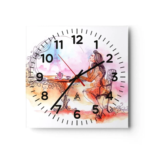Orologio da parete - Orologio in Vetro - Chic parigino - 30x30 cm