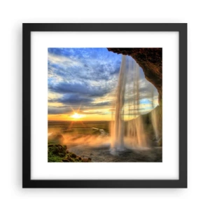 Poster in cornice nera - Il mondo dietro una tenda di gocce - 30x30 cm