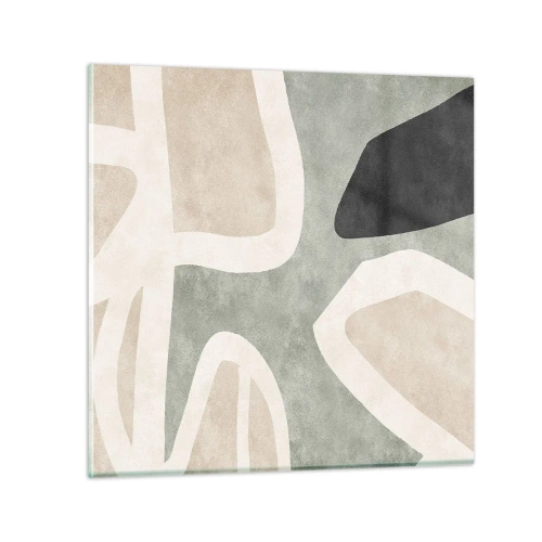 Quadro su vetro - Composizione con motivi in nero - 30x30 cm