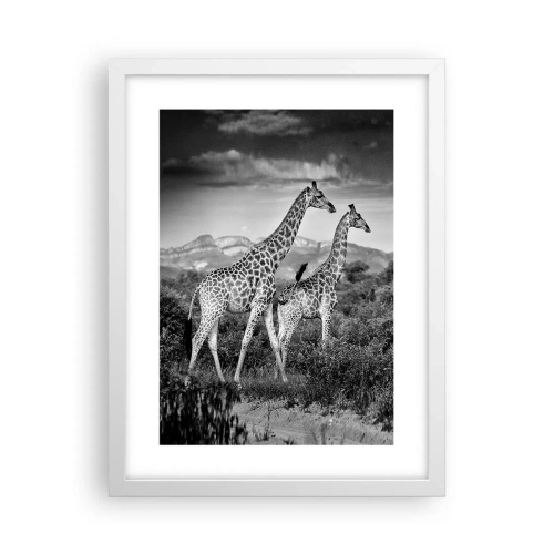 Poster in cornice bianca - Alta classe in Africa - 30x40 cm