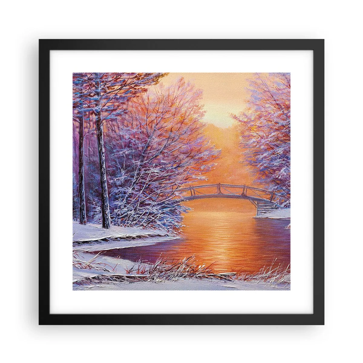 Poster in cornice nera - Incontriamoci qui - 40x40 cm