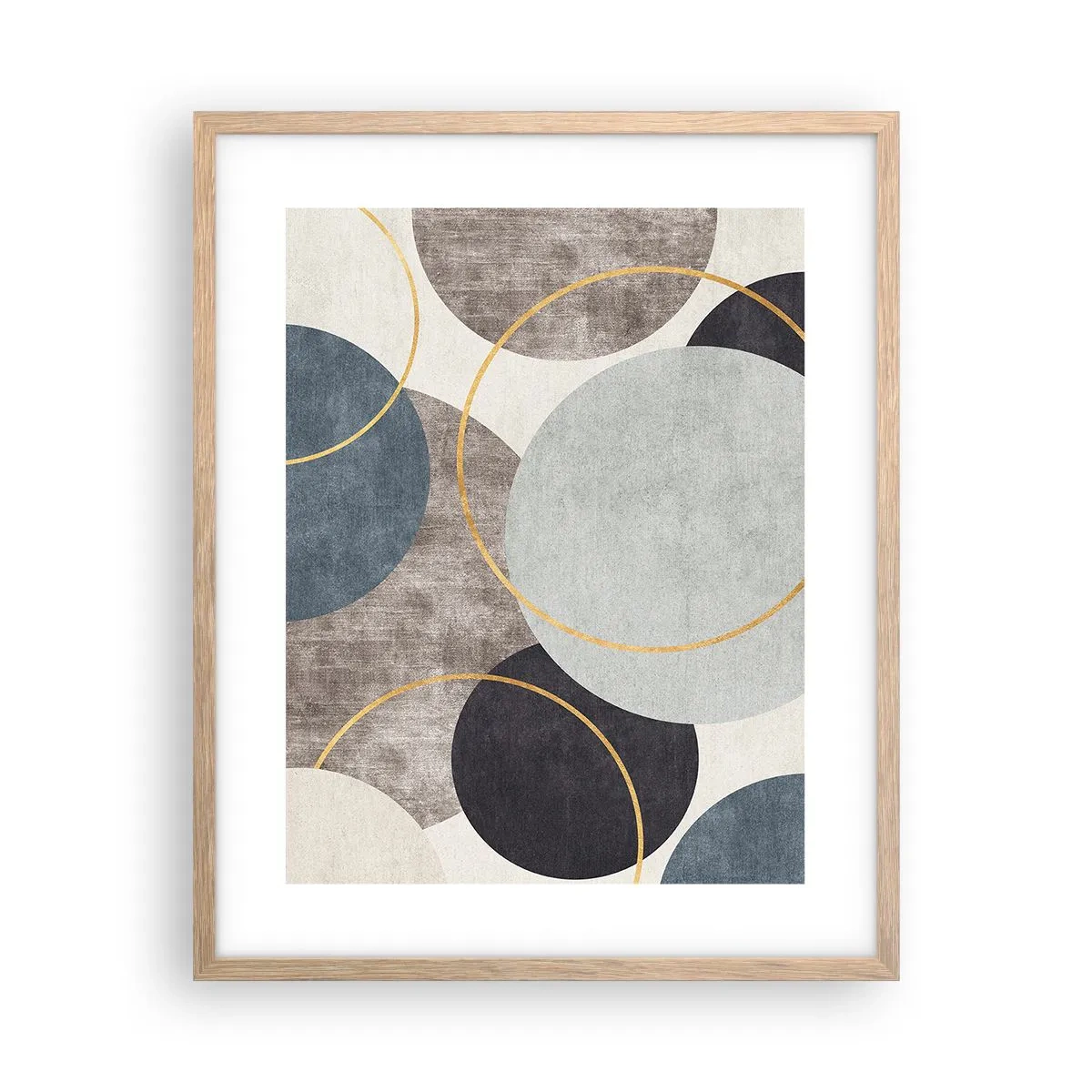 Poster in cornice rovere chiaro - Un cerchio dietro l'altro - 40x50 cm