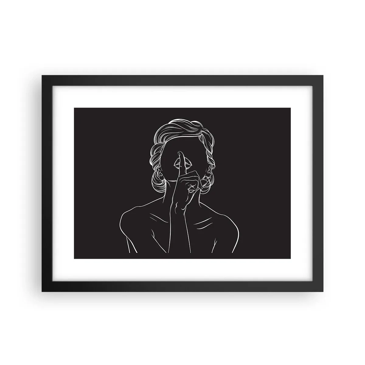 Poster in cornice nera - Il bello emerge nel silenzio - 40x30 cm