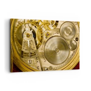 Quadro su tela - Stampe su Tela - Meccanismo dell'orologio con ingranaggi e dettagli visibili - 100x70cm - Stare al passo coi tempi - Decorazione murale moderna per soggiorno e camera da letto ARTTOR