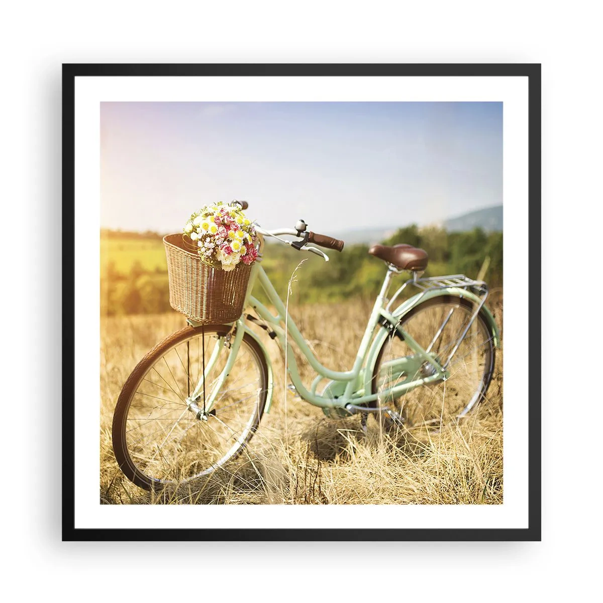 Poster in cornice nera - Resto qui un attimo - 60x60 cm