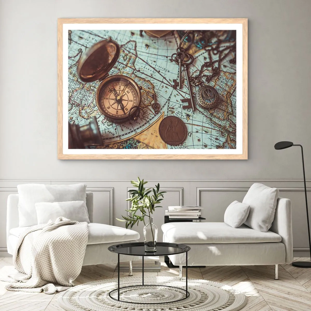 Poster in cornice rovere chiaro - Per il cercatore di avventure - 100x70 cm