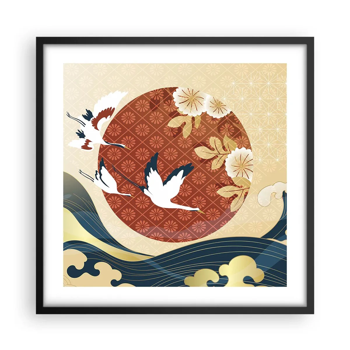 Poster in cornice nera - Favola giapponese - 50x50 cm
