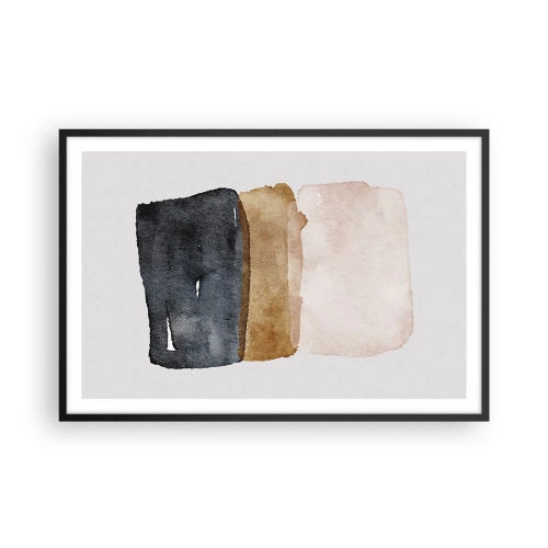 Poster in cornice nera - Composizione di colori della terra - 91x61 cm