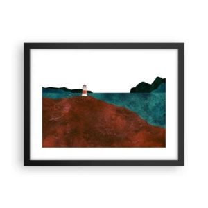 Poster in cornice nera - Contemplando il mare - 40x30 cm