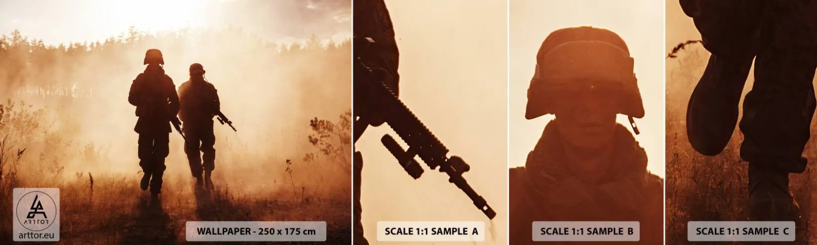 Campione di Fotomurale Adesivo Deluxe Sticker - Call of Duty - Soldato, Fucile, Militare - 100x30 cm