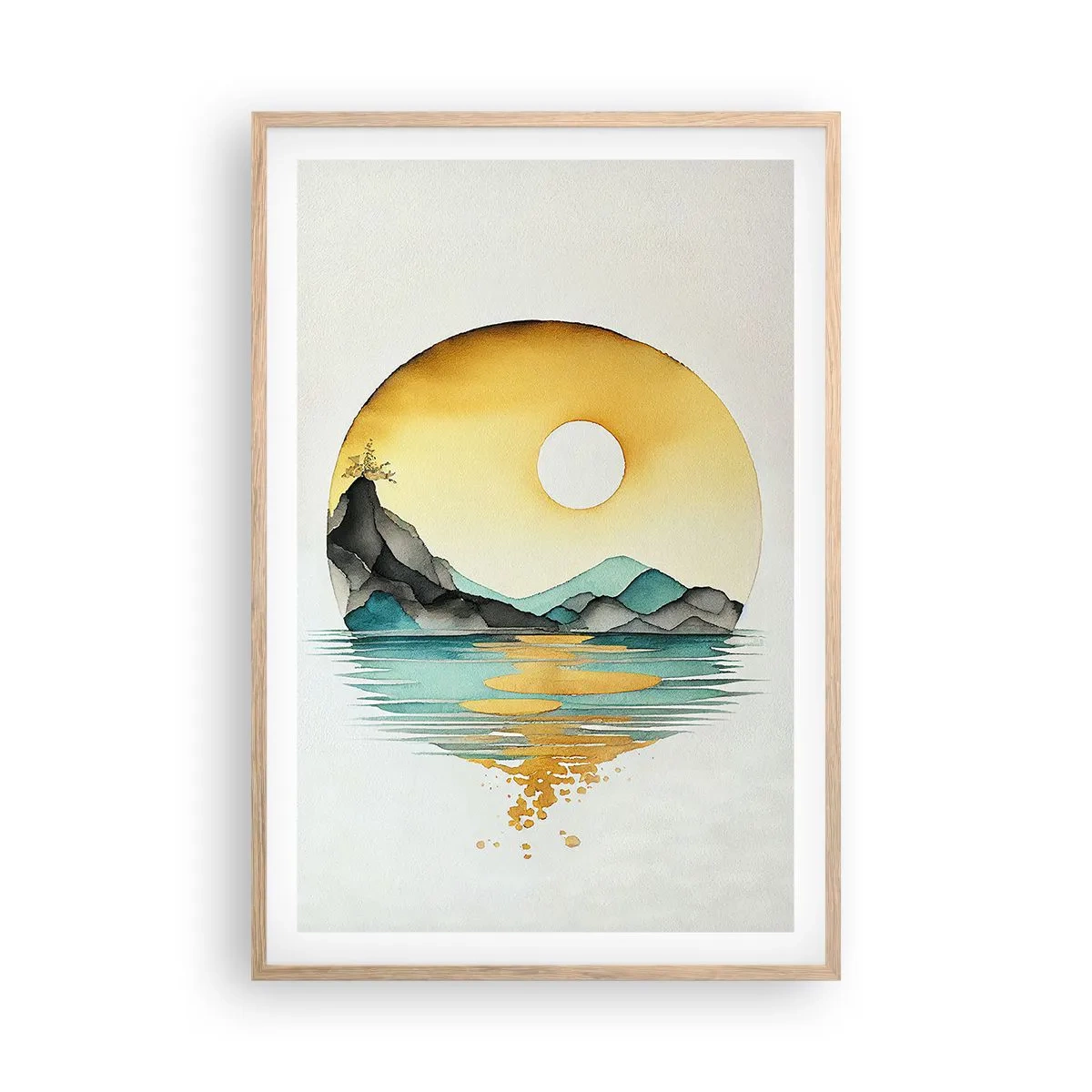 Poster in cornice rovere chiaro - Nel cerchio della bellezza - 61x91 cm