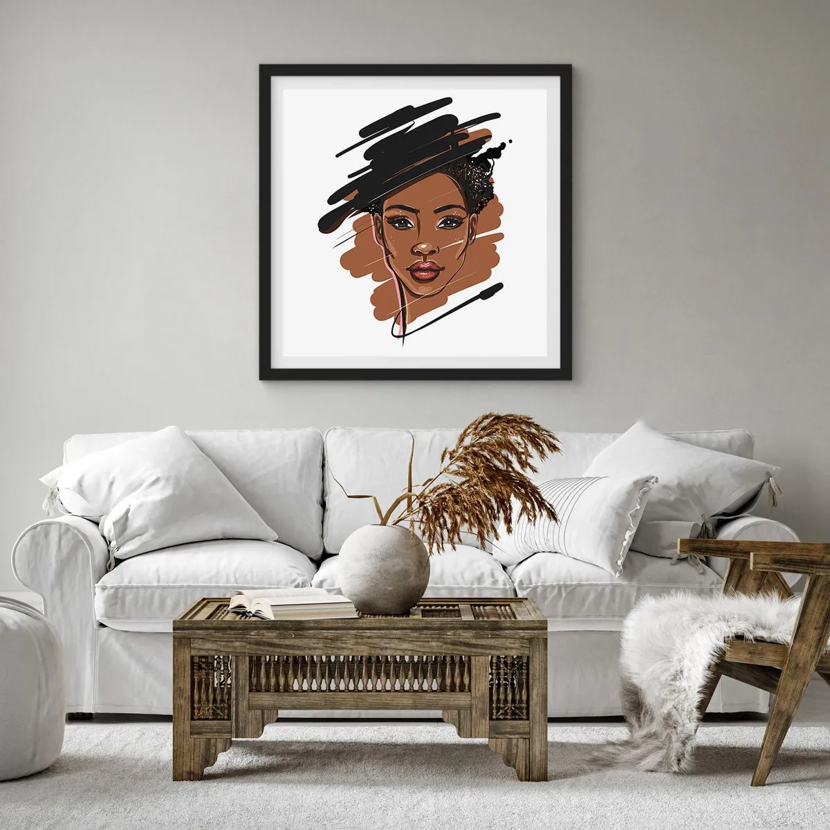 Poster in cornice nera - Dolce come la cioccolata - 40x40 cm