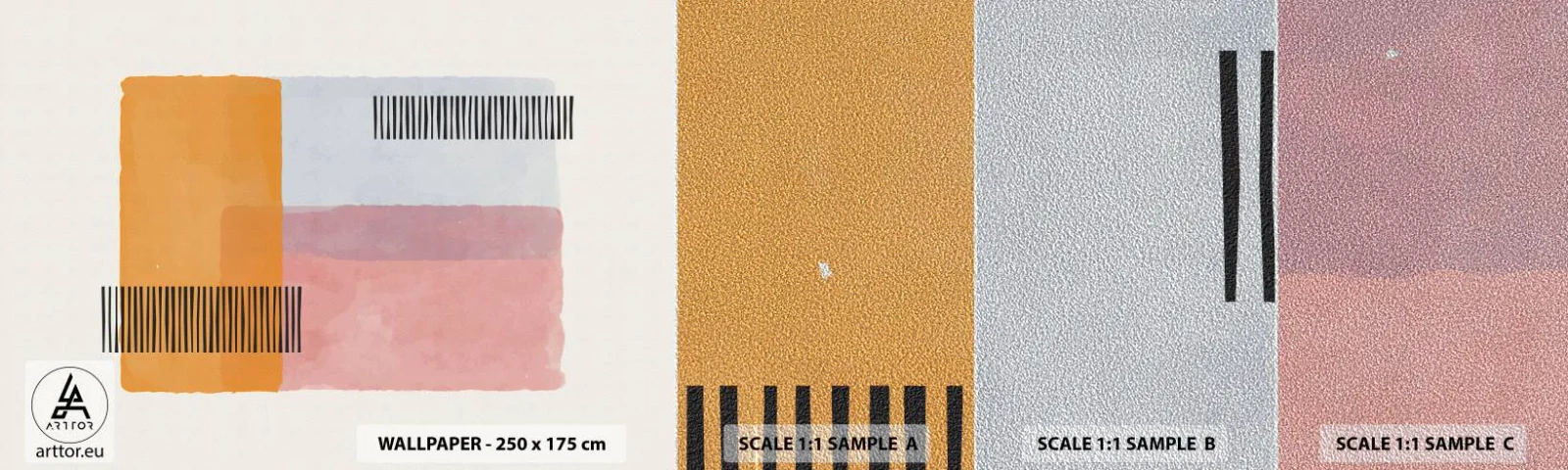 Campione di Fotomurale Premium Sand - Da un angolo all'altro - Astrazione, Pezzo, Minimalismo - 100x30 cm