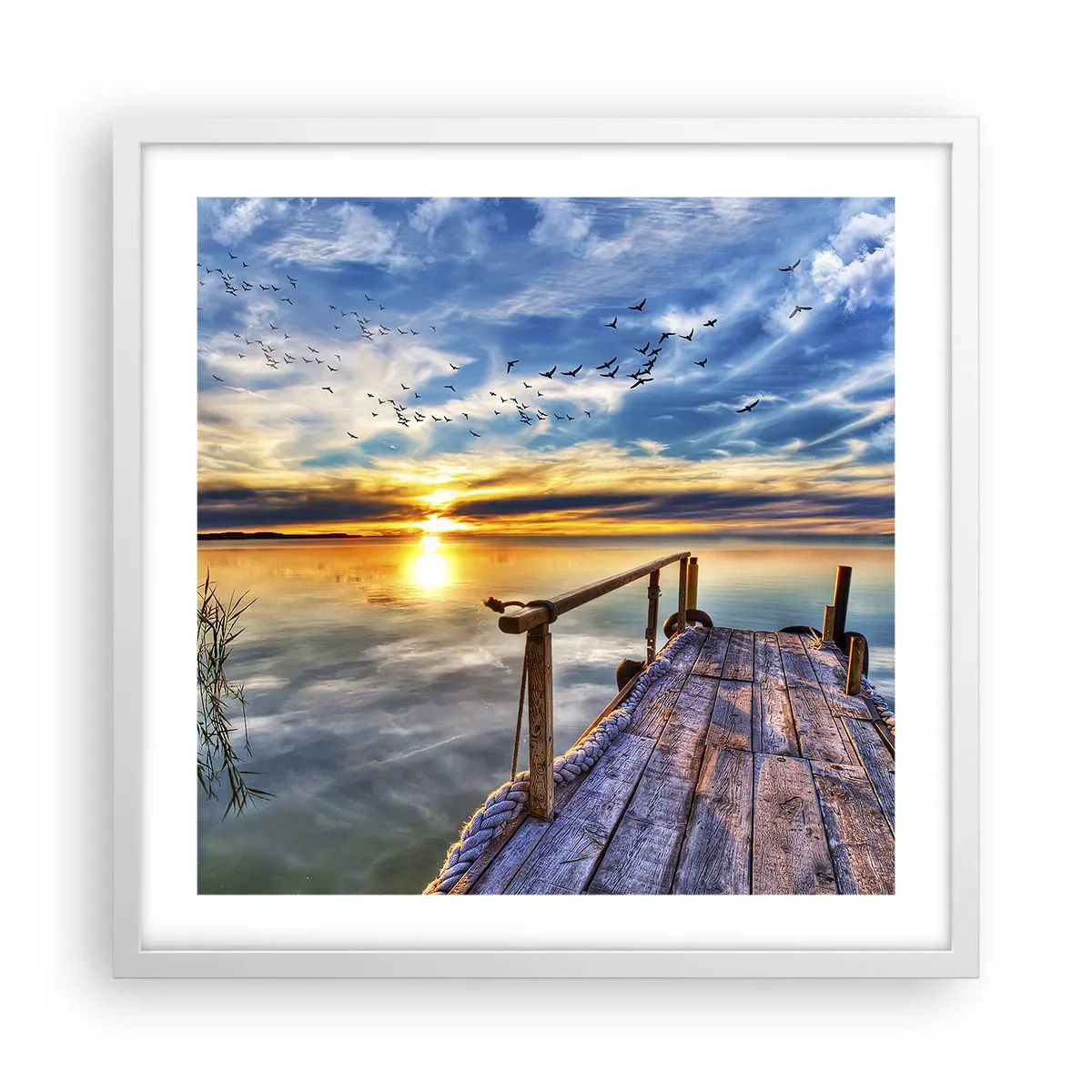 Poster in cornice bianca - Il vento è andato a dormire - 50x50 cm