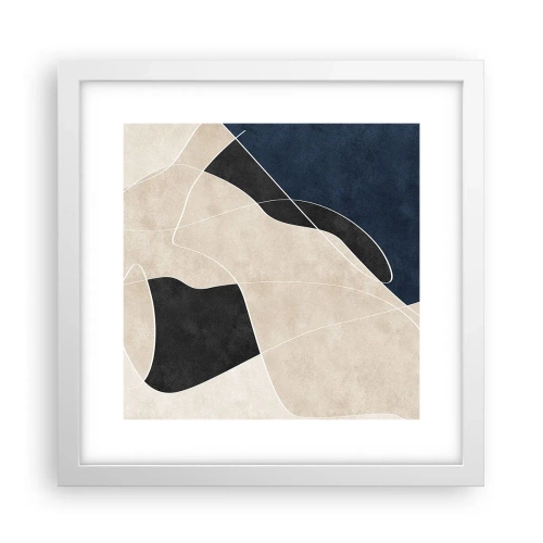 Poster in cornice bianca - Composizione astratta: il contrasto dei colori - 30x30 cm