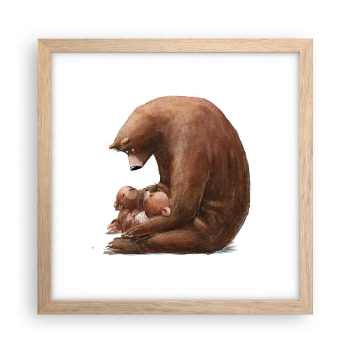 Poster in cornice rovere chiaro - Sogni d'oro, bambini - 30x30 cm