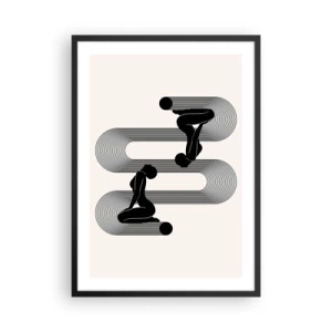 Poster in cornice nera - Grafica minimalista di silhouette femminili con effetto illusione ottica - 50x70cm - Simmetria sensuale - Decorazione murale moderna per soggiorno e camera da letto ARTTOR