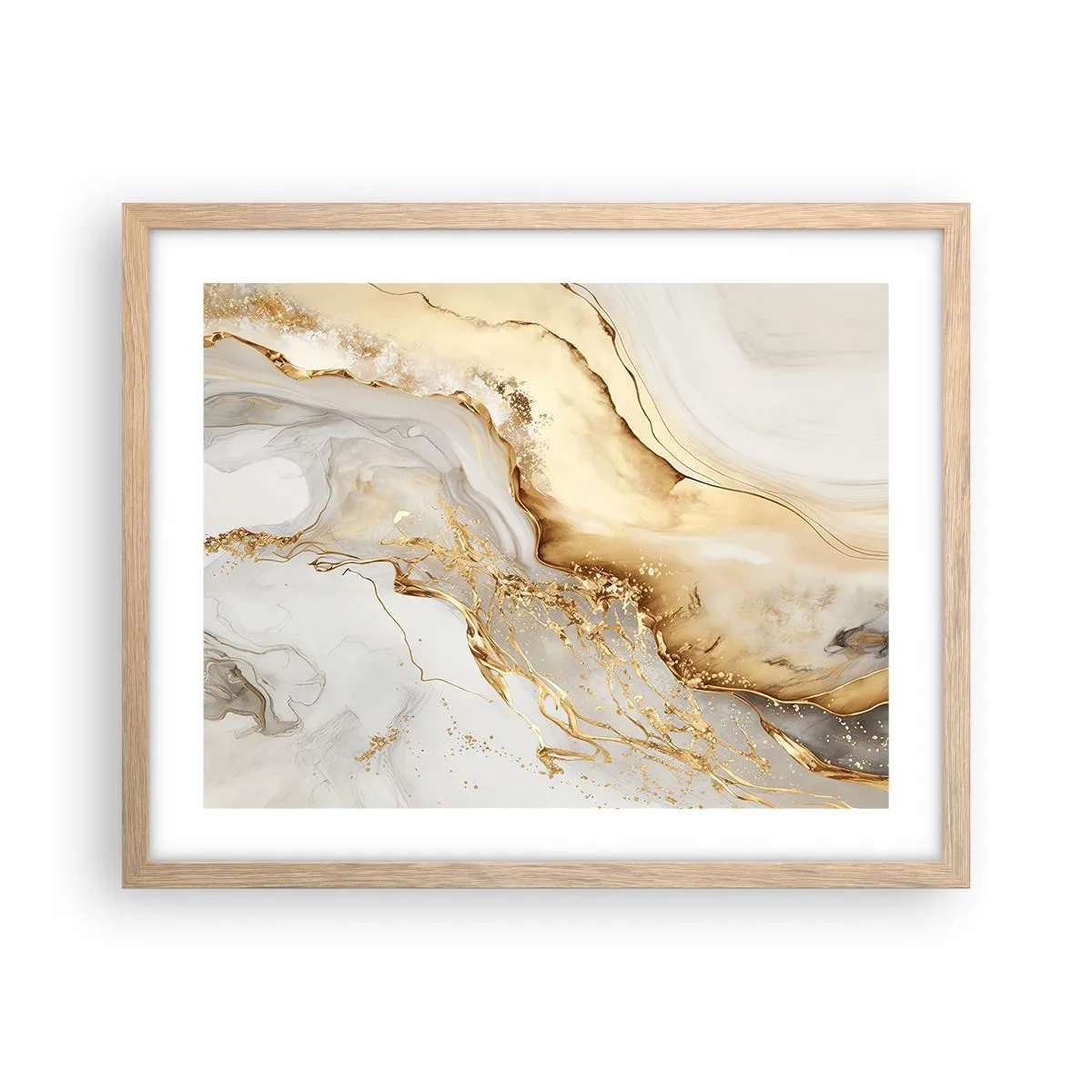 Poster in cornice rovere chiaro - Astrazione: bellezza e bontà - 50x40 cm