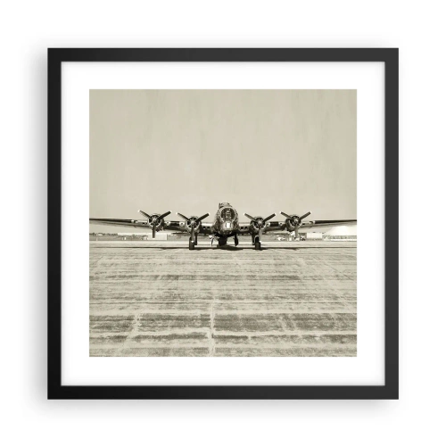 Poster in cornice nera - Pronto come sempre - 40x40 cm