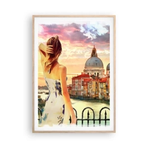 Poster in cornice rovere chiaro - Se un'avventura allora solo a... - 70x100 cm