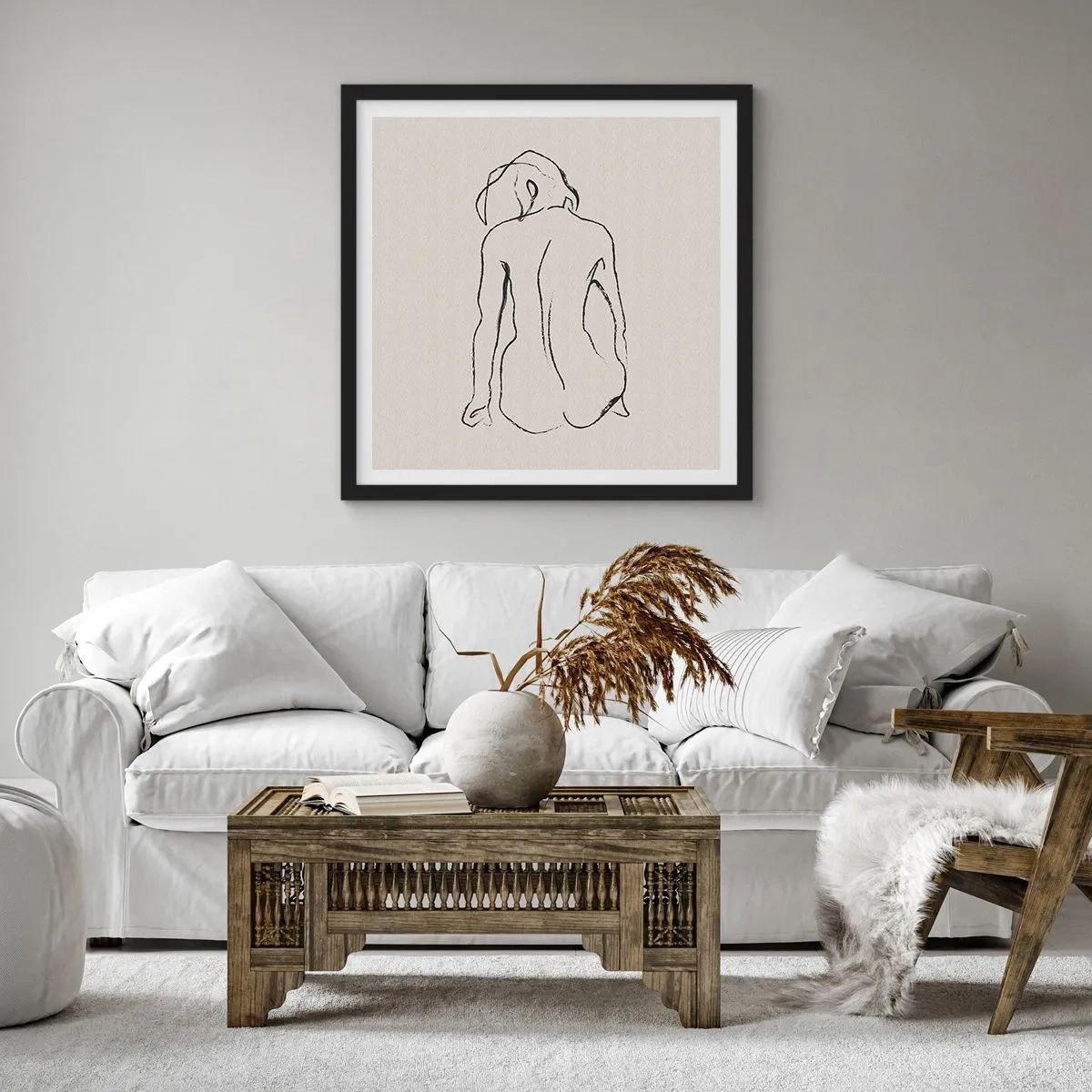 Poster in cornice nera - Nudo di ragazza - 60x60 cm