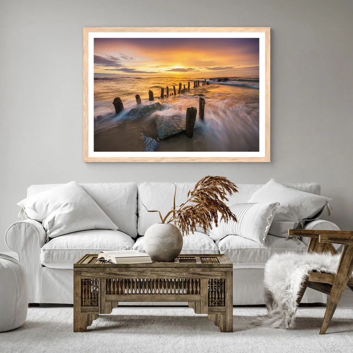 Poster in cornice rovere chiaro - La bellezza selvatica del Baltico - 70x50 cm