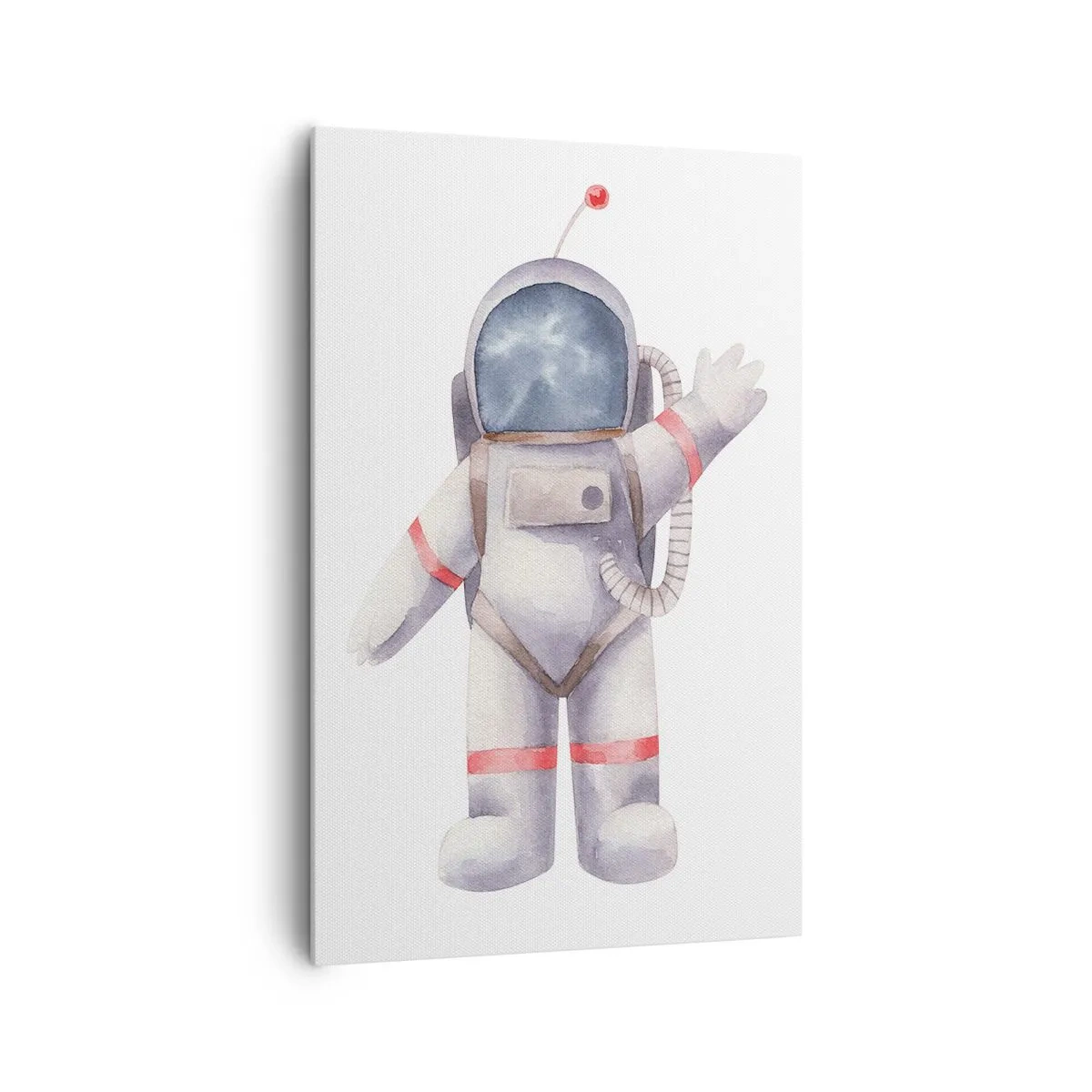 Quadro su tela - Stampe su Tela - Astronauta in stile acquerello su sfondo bianco - 80x120cm - Ci vediamo! - Decorazione murale moderna per soggiorno e camera da letto ARTTOR
