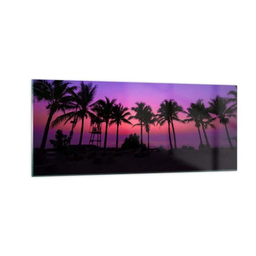 Quadro su vetro - Sera sotto le palme - 100x40 cm