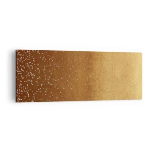 Quadro su tela - Stampe su Tela - Una sfumatura dorata con sottili riflessi e decorazioni - 140x50cm - La nascita della luce - Decorazione murale moderna per soggiorno e camera da letto ARTTOR