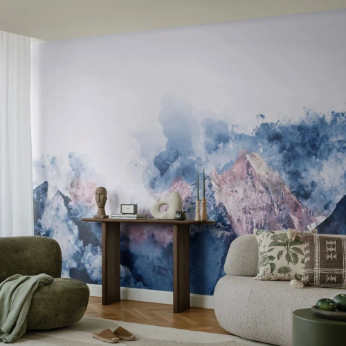 Fotomurali Premium Canvas - Queste si che sono cime! - Astrazione, Pezzo, Montagne - 450x315 cm