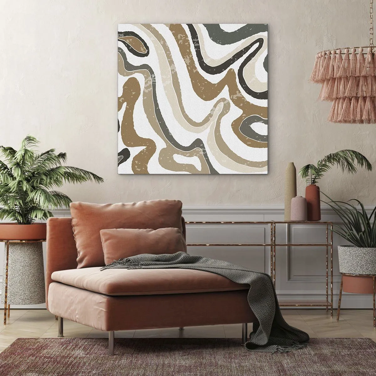 Quadro su tela - Stampe su Tela - I meandri dei colori della terra - 70x70 cm