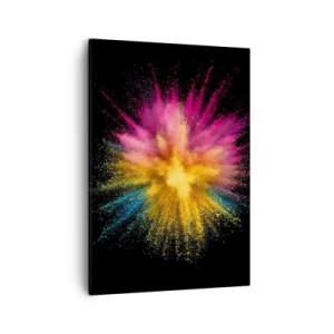 Quadro su tela - Stampe su Tela - Esplosione di polvere colorata su sfondo nero - 50x70cm - La nascita dei colori - Decorazione murale moderna per soggiorno e camera da letto ARTTOR