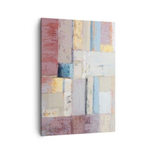 Quadro su tela - Stampe su Tela - Composizione geometrica in colori pastello - 50x70cm - La pace della geometria - Decorazione murale moderna per soggiorno e camera da letto ARTTOR