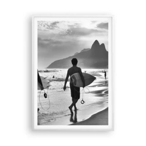 Poster in cornice bianca - Samba su un'unica onda - 70x100 cm