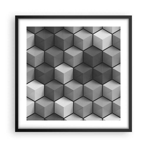 Poster in cornice nera - Puzzle cubista - 50x50 cm